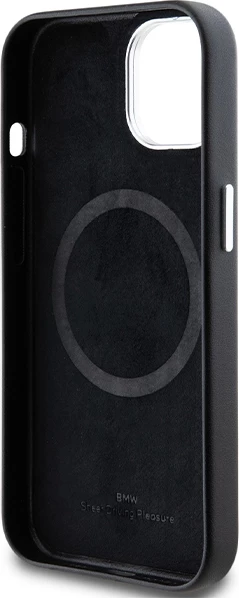 Mbështjellës BMW Signature Wrapped Metal MagSafe për iPhone 15 Plus / 14 Plus, i zi