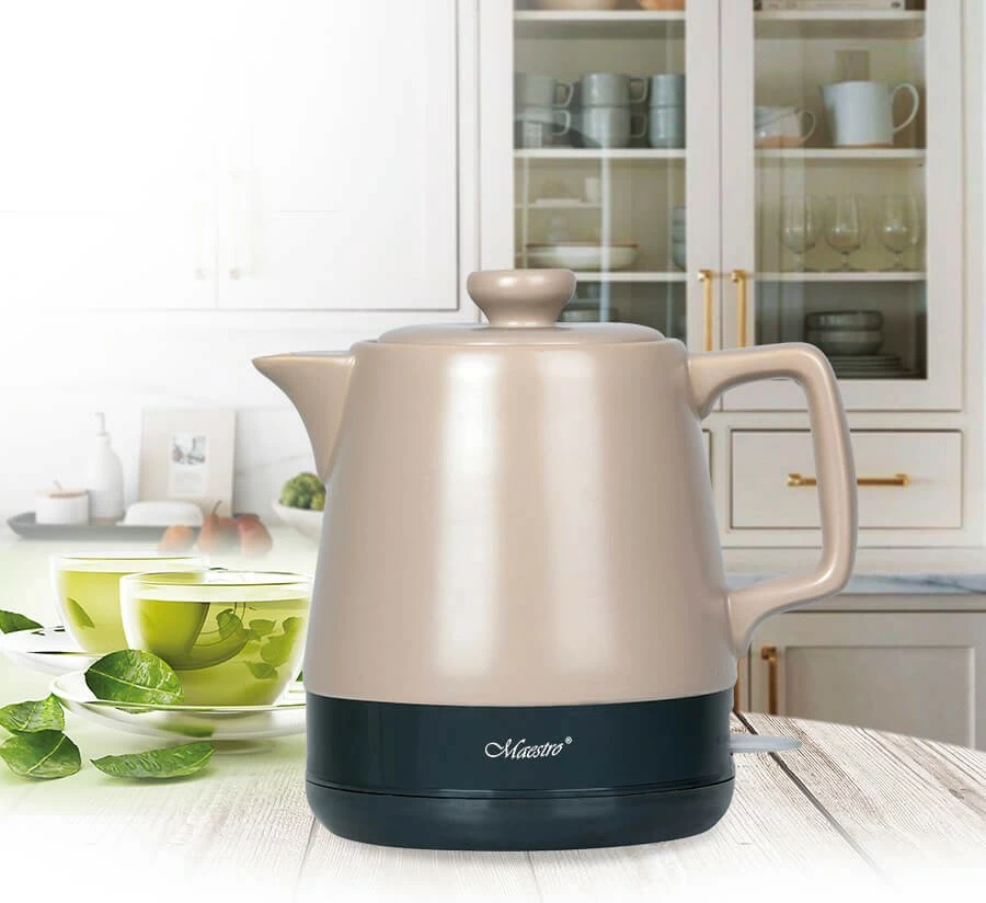 Çajnik elektrik qeramik Feel-Maestro MR-071, 1L, 1200W, Bezhe