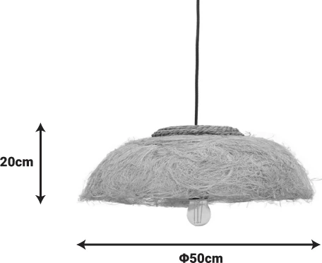 Dritë tavani Pictere, dru abaca, ngjyrë natyrale, D50x20cm