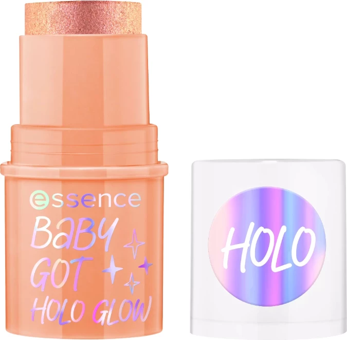 Highlighter për faqe Essence Stick Baby Got Holo Glow 10 Holy Apricotly, 5 g
