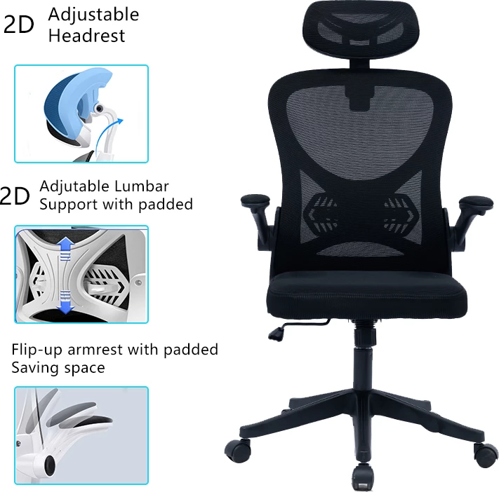 Karrige për zyre Anthony, e zezë