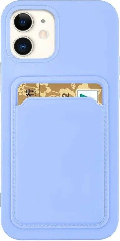 Mbështjellës silikon për celular Hurtel Card Case me xhep për kartela, për Samsung Galaxy A42 5G, Vjollcë