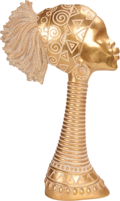 Figurë dekorative ABENI, polirezine, ngjyrë ari, 19x8x33 cm