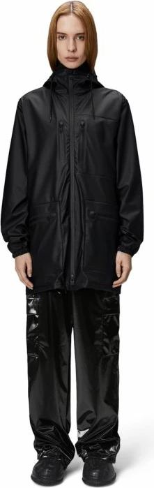 Jakne e gjatë Rains, e zezë