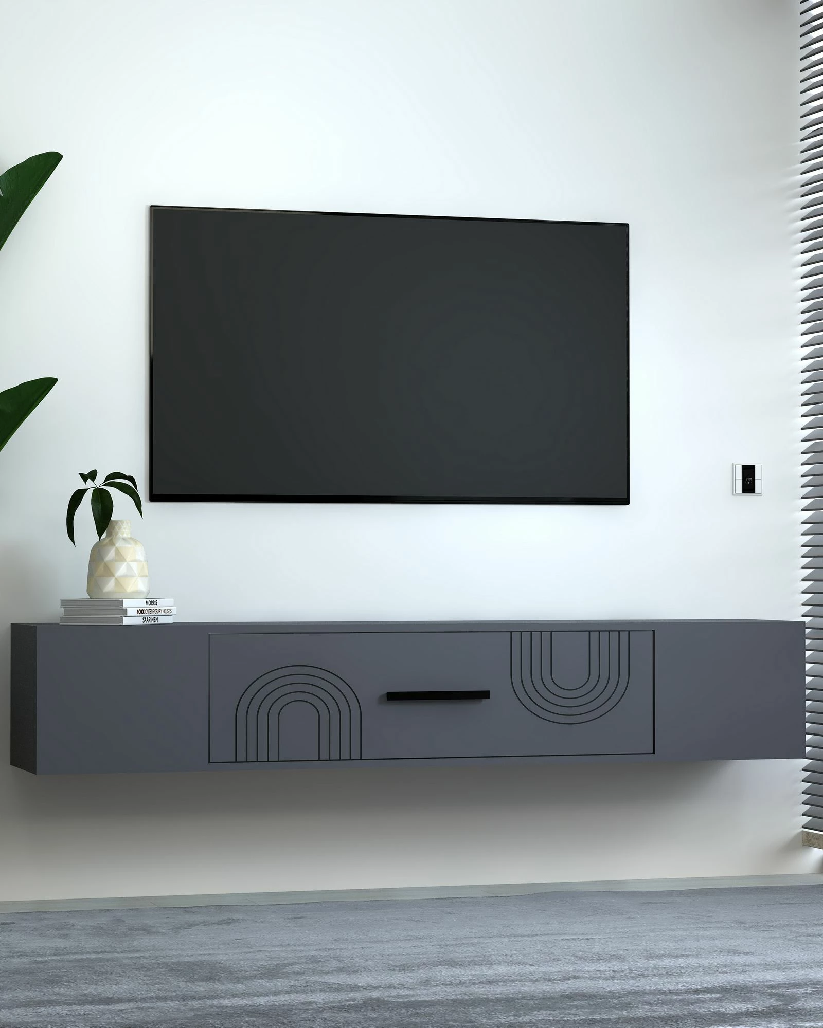 Komodë TV Skye Decor, anthracite, Kodaks L2