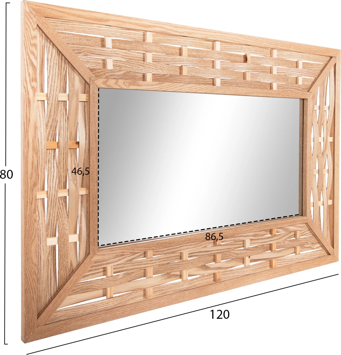 Pasqyrë muri drejtkëndore FH4225 bambu në ngjyrë dushku 120x2,5x80 cm