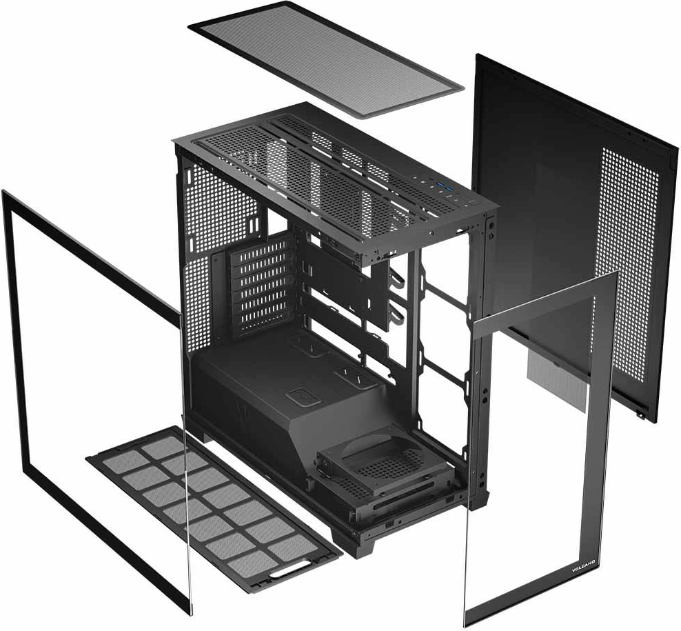 Kasë MODECOM STELLAR NF ARGB 10, Midi Tower, ATX, xham i temperuar, e zezë