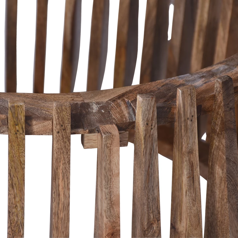 Tavolinë kafeje, dru mango natyral, sipërfaqe mermeri, D120x45cm