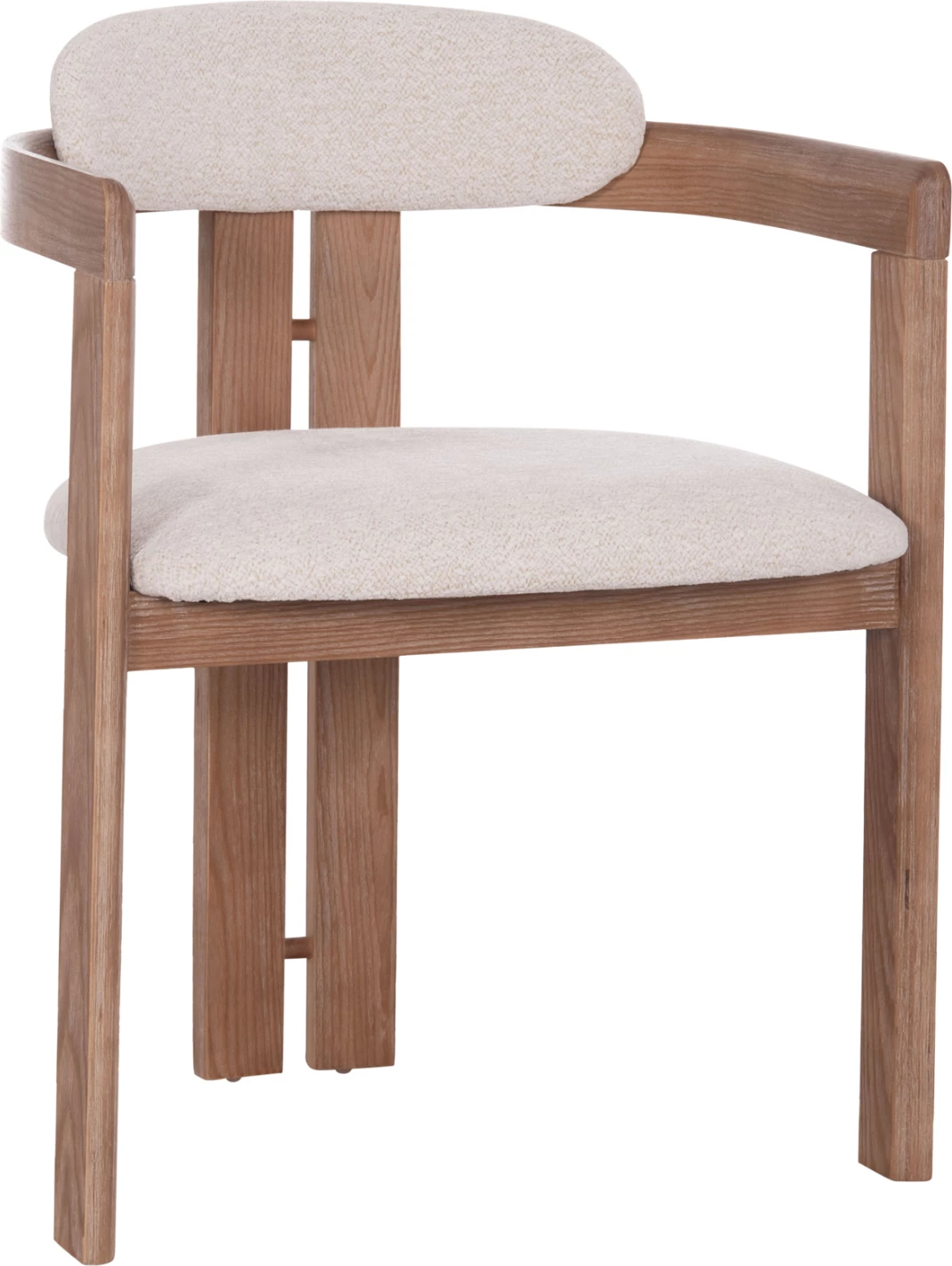 Karrige ngrënieje KALL, set prej 2 copë, tekstil bezhë, dru i bardhë mat, 56x45x73cm