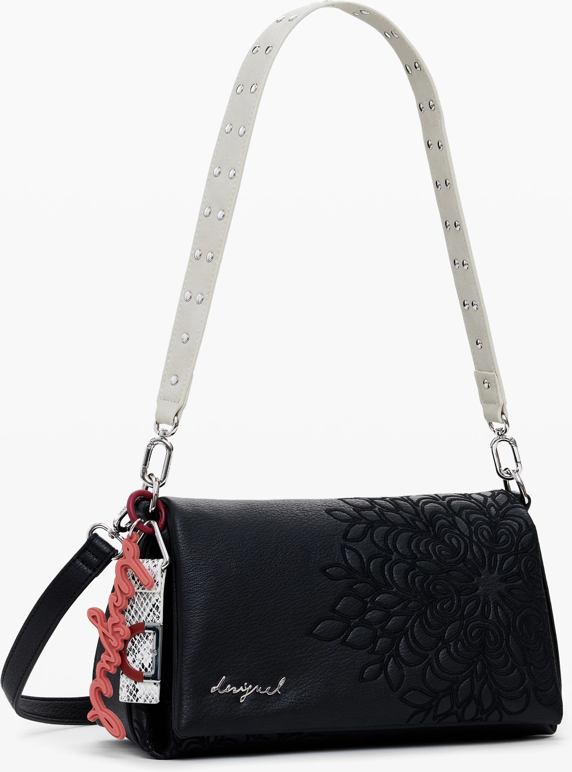 Çantë femra Desigual Sierra Naron Medium Flap Bag, e zezë