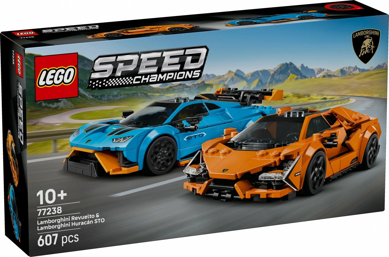 Set ndërtimi LEGO Speed Champions 77238, Lamborghini Revuelto & Huracán STO, 607 pjesë