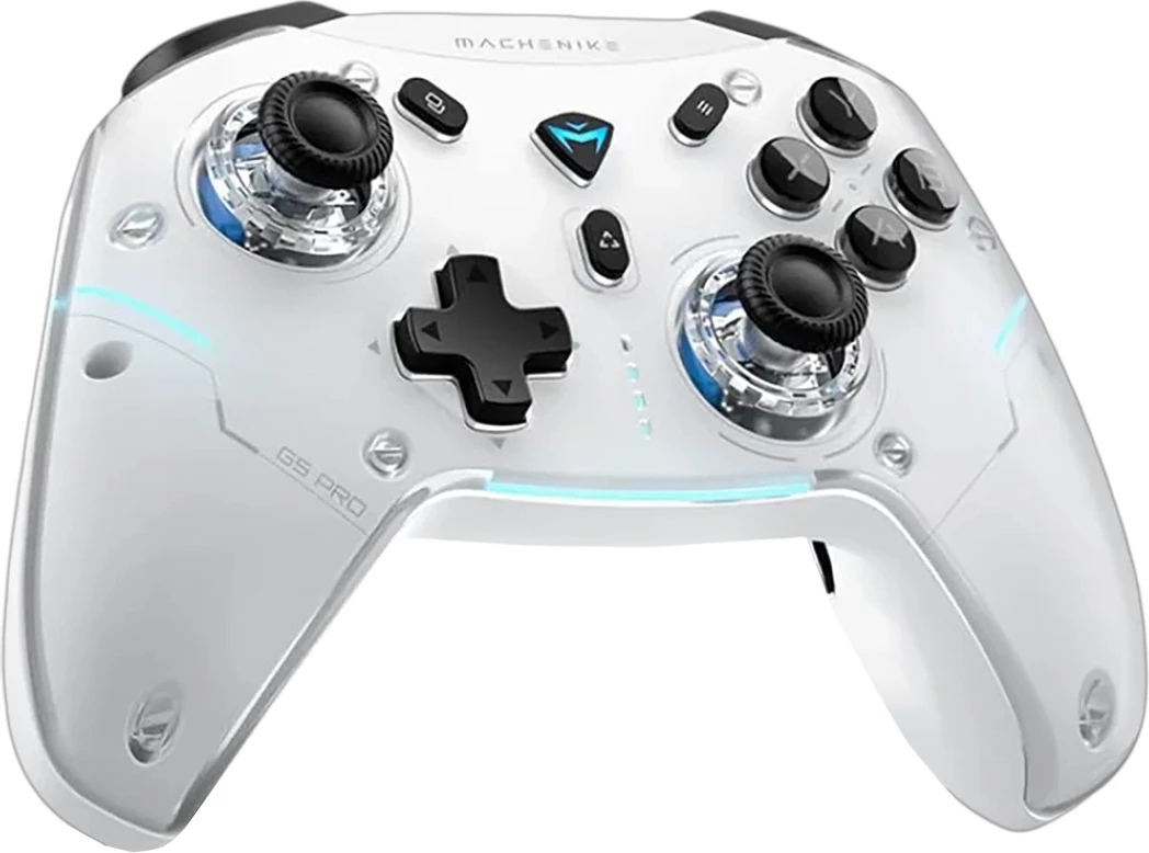 kontroller gaming Machenike G5Pro Max wireless 2.4G/Bluetooth/USB 1000Hz Hall Effect me dock RGB, klasa B, i bardhë