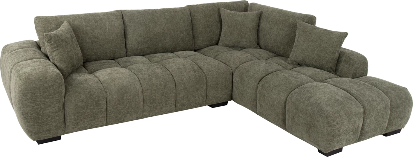 Kënd divan (djathtas) COVEN FH3266.04R, pëlhurë e gjelbër, 298x102-208x85H cm