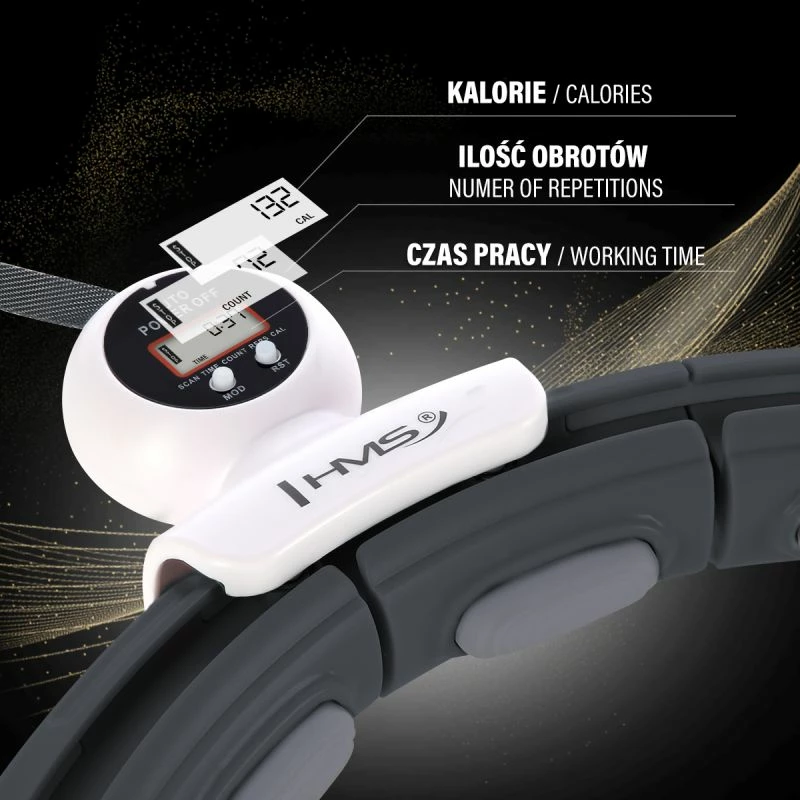 Hula hop me magnet e peshë HMS HHM15, i zi