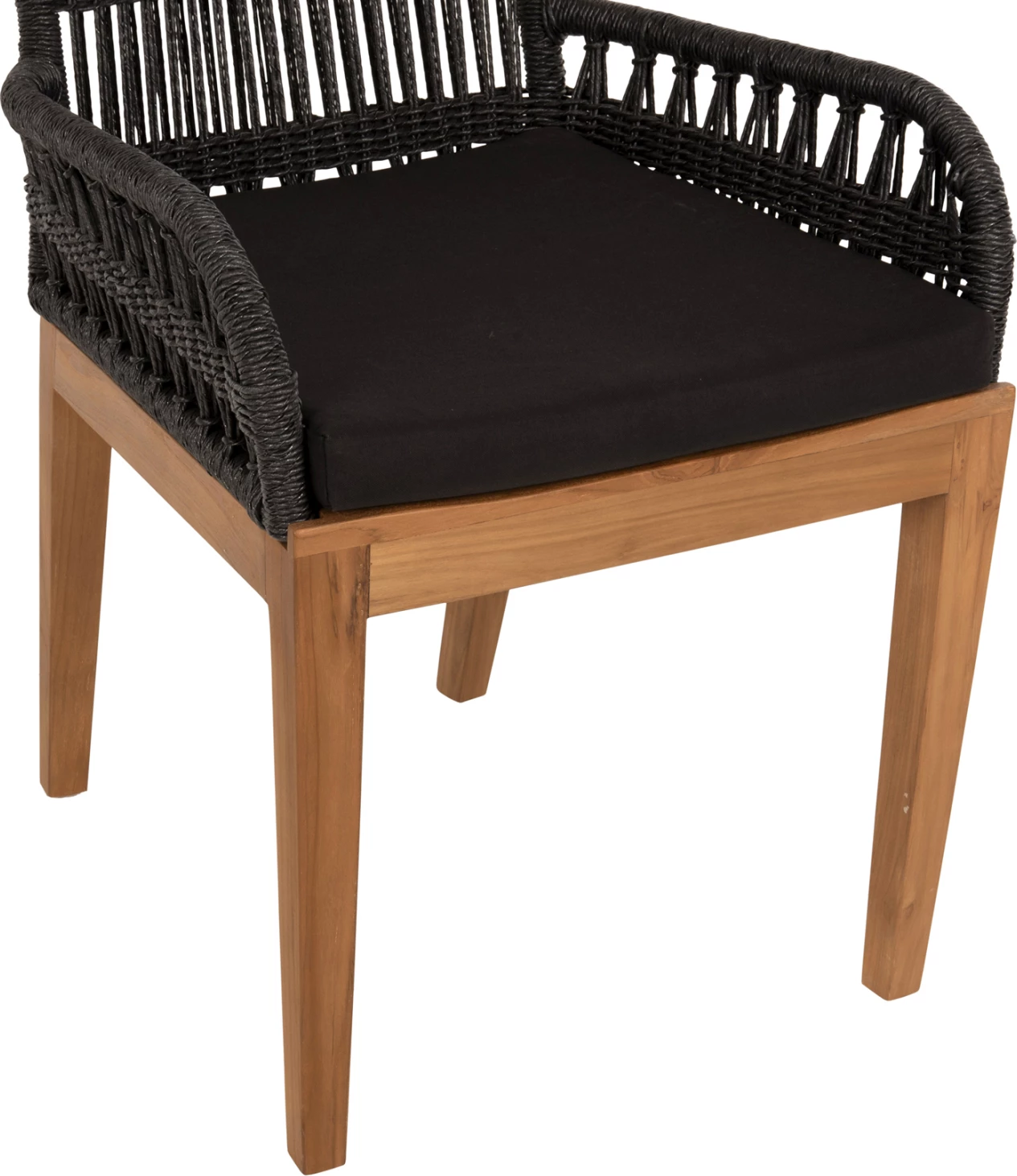 Karrige me krahë Stardom, dru teak, ngjyrë mjaltë, litar i zi, FH9760.03, 57x65x83cm