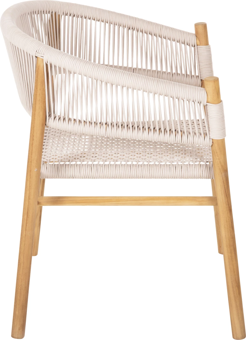 Karrige ngrënie me krahë IRVING FH9763 dru teak ngjyrë natyrale dhe litar bezhë 60x55x78H cm