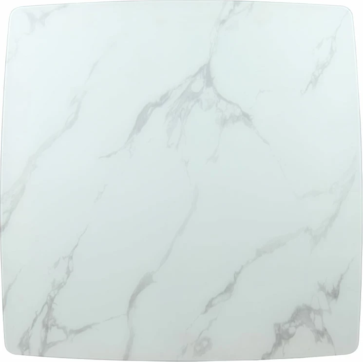 Tavolinë TOTEM, ngjyrë arre dhe e bardhë me pamje mermeri, 120x120x76cm