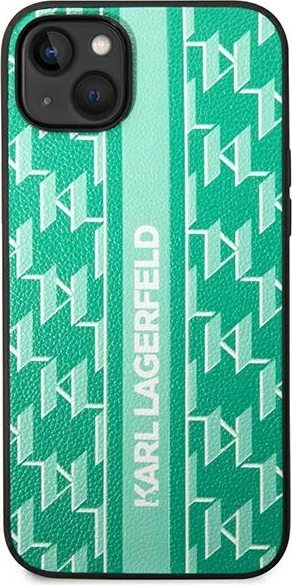 Mbështjellës Karl Lagerfeld KLHCP14MPGKLSKN për iPhone 14 Plus 6.7", Monogram Stripe, Gjelbër