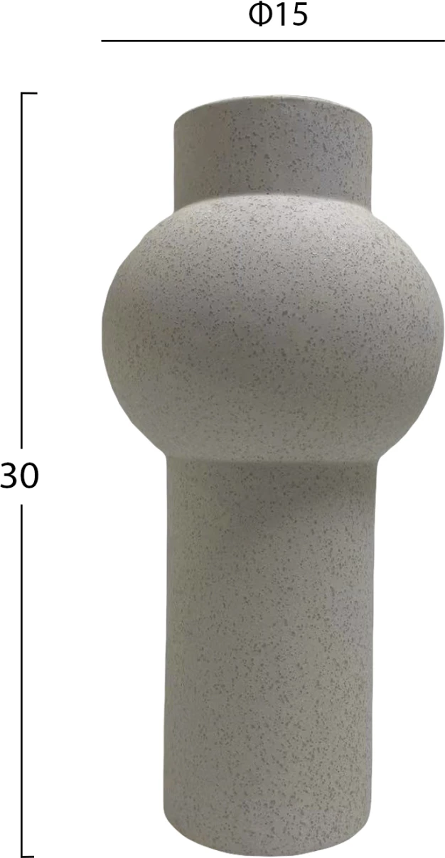 Dekor qeramike për tavolinë, SCEPTER, FH4605.01, ngjyrë e bardhë e zbehtë me kristalizim, Φ15x30H cm