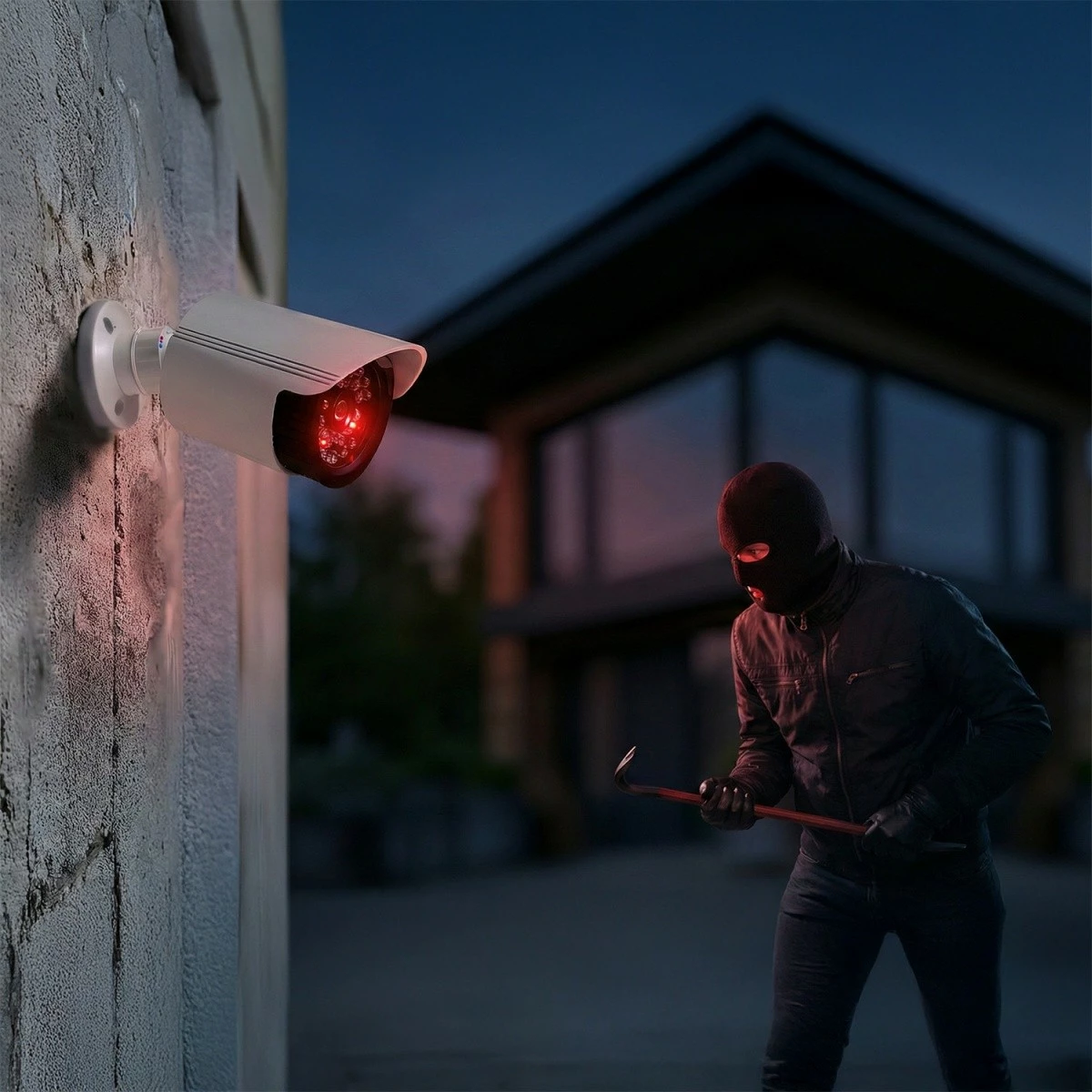 Set 2x kamera imituese tubulare CEE IR1800 WT, IP44, LED ndezëse, ABS, furnizim 2xAA, e bardhë, set 2 copë