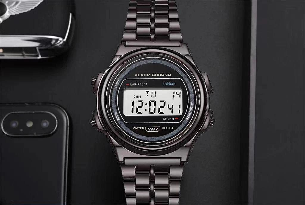 Orë dore digjitale unisex 2519Z, e zezë