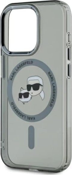 Mbështjellës Karl Lagerfeld KLHMP15LHLSKCK për iPhone 15 Pro 6.1", hardcase, MagSafe, zi