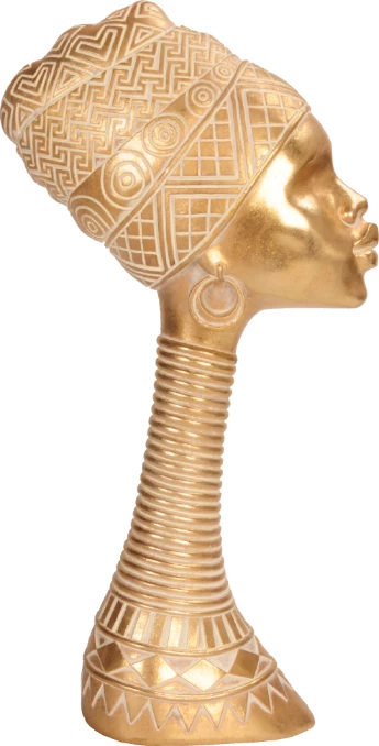 Figurë dekorative ABENI 3, polirezine, ngjyrë ari, 15x7x29cm