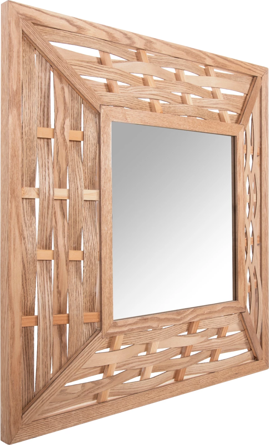 Pasqyrë muri katrore, FH4226, ngjyrë lisi, 71x7x71 cm