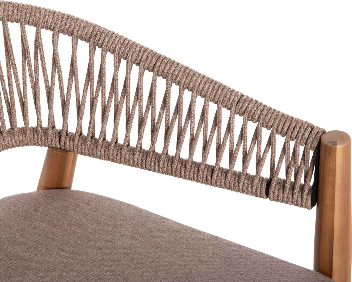 Tavolinë me karrige për terasë 9 pjesë NAVANT FH21066.02, tavolinë me 8 karrige, dru akacie, litar najloni, ngjyrë bezhë