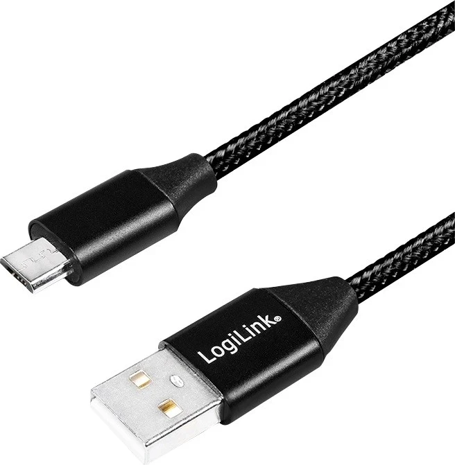 Kabllo mikro USB LogiLink për meshkuj, e zezë