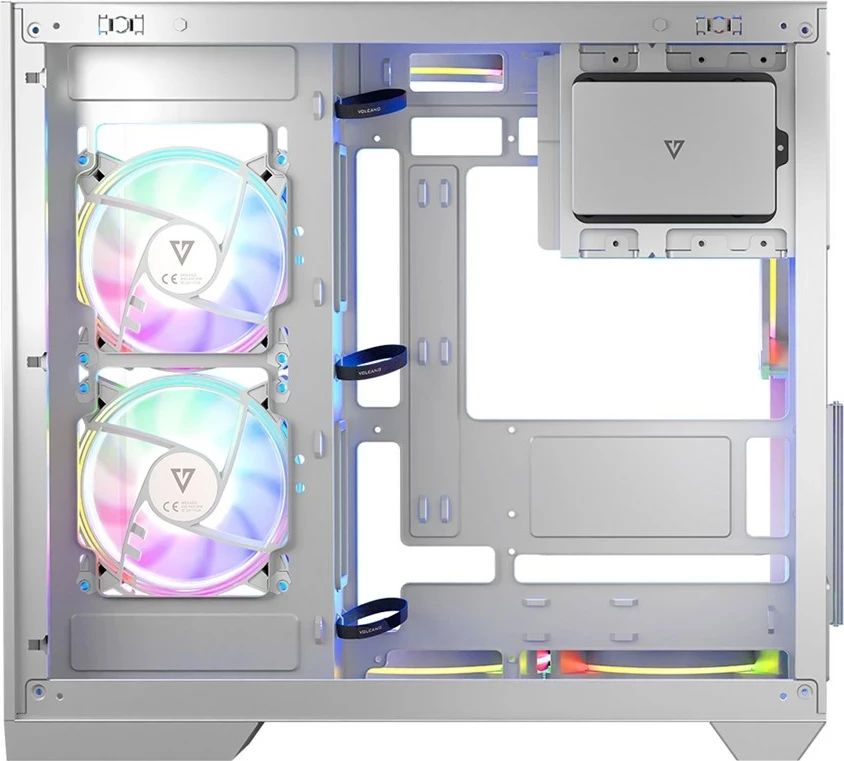 Kasë MODECOM Volcano Panorama APEX ARGB 3F MIDI, e bardhë