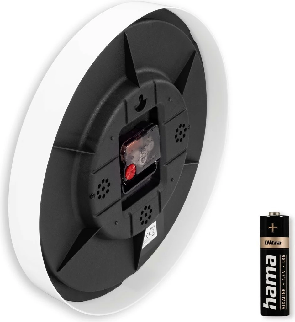 Orë muri Hama Easy Learning, 30cm, analoge, shumëngjyrëshe, e bardhë