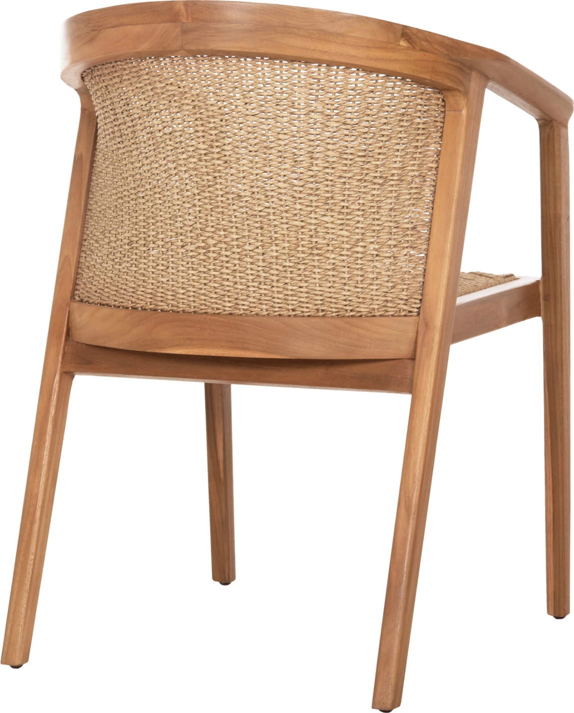 Karrige ngrënieje RENLY, dru tik natyral, litar VIRO, 60x59x82cm