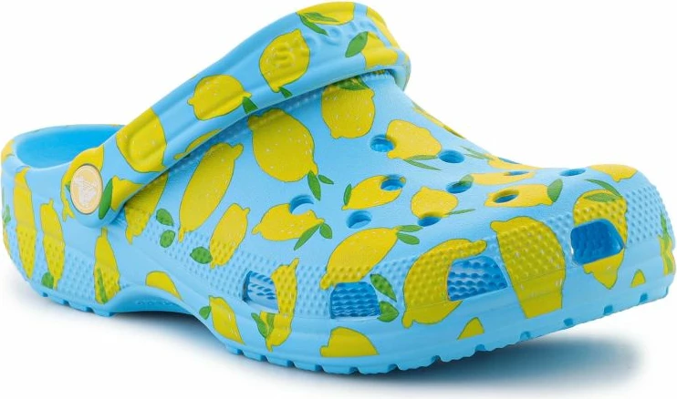 Papuqe Crocs unisex, blu e verdhë