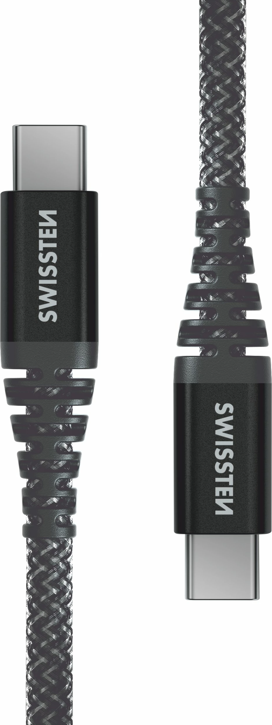 Kabllo karikuese USB-C në Lightning Swissten, 60W, 1.5m, e zezë