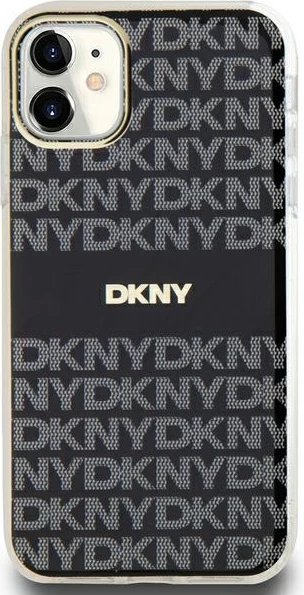 Mbështjellës DKNY IML Mono & Stripe MagSafe për iPhone 11/XR, i zi