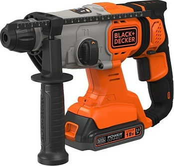 Çekiç elektrik Black & Decker BCD900E2K-QW, 18V, 2.5Ah, SDS Plus, me valixhe, portokalli/zezë