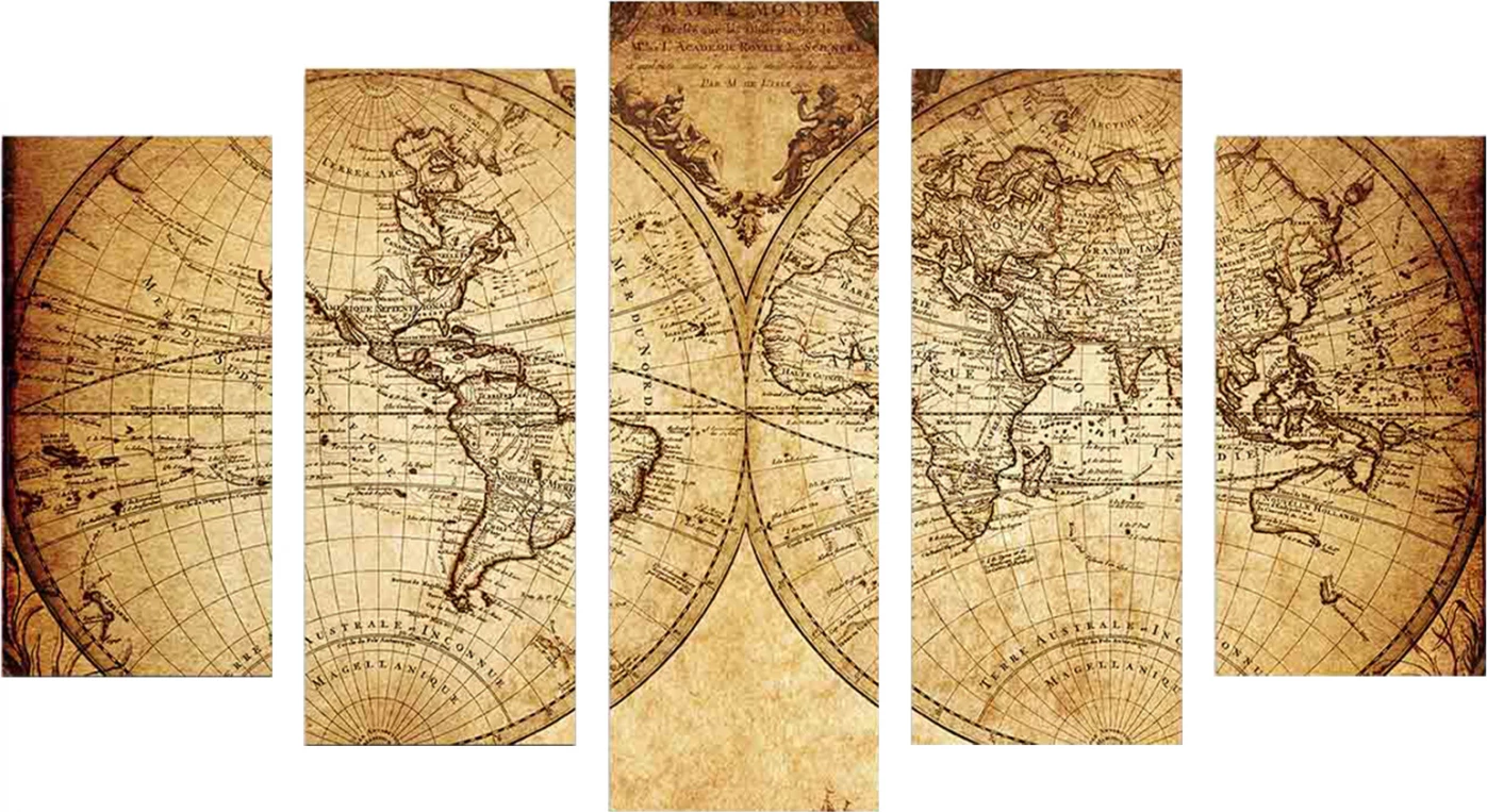 Pikturë MDF FH7206.06 me hartë botërore vintage 100x60x0,3 cm