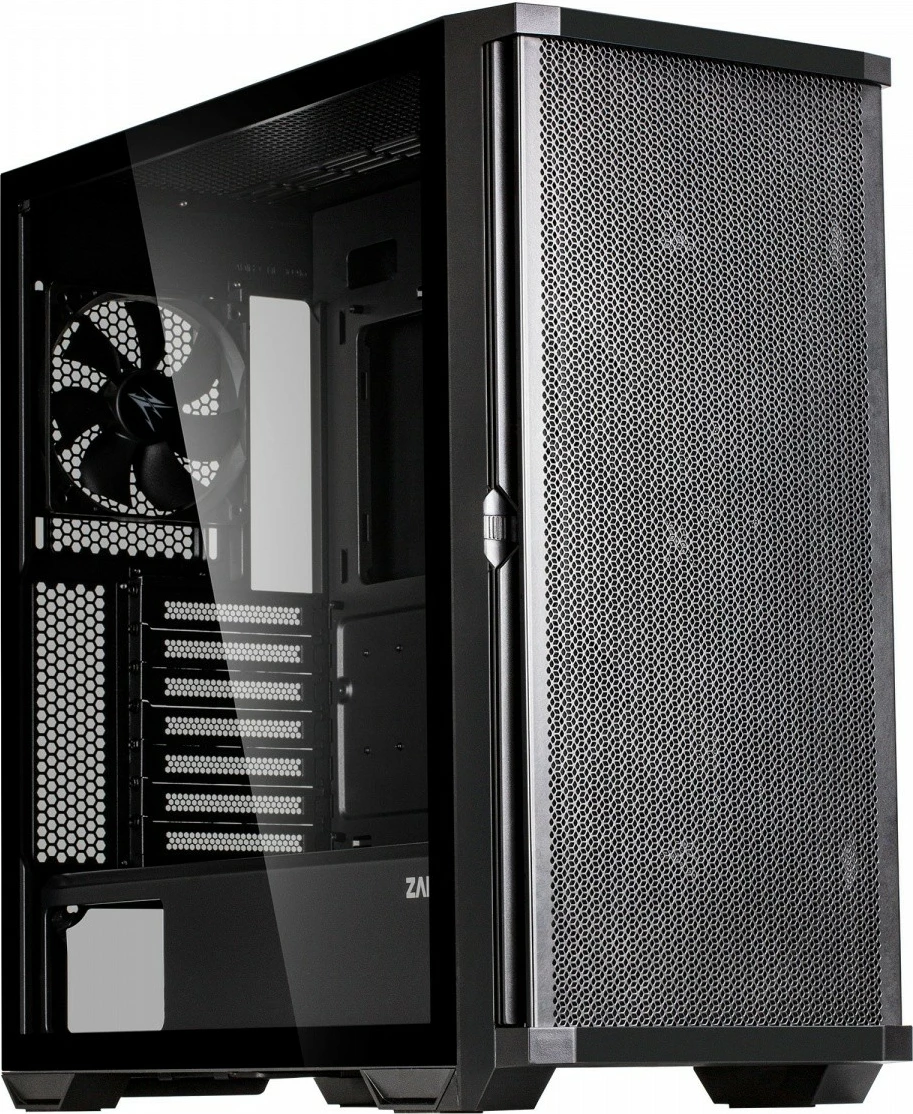 Kasë Zalman Z10, ATX Mid Tower, 4 ventilatorë, Tempered Glass, E zezë