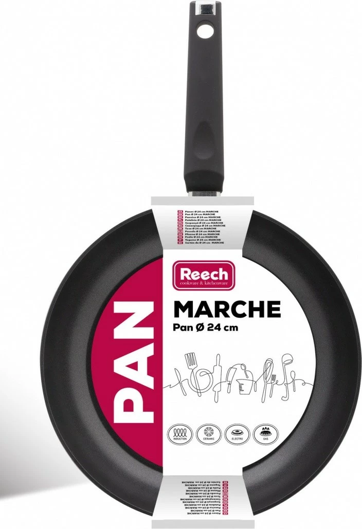 Tigan alumini Lamart LP1002 MARCHE, 24cm, veshje jo-ngjitëse, zi