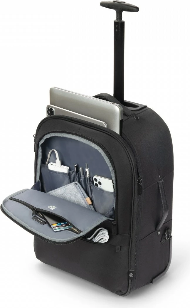 Çantë shpine me rrota, DICOTA, Eco CORE D32152-RPET, për laptop 14-16", 33L, e zezë