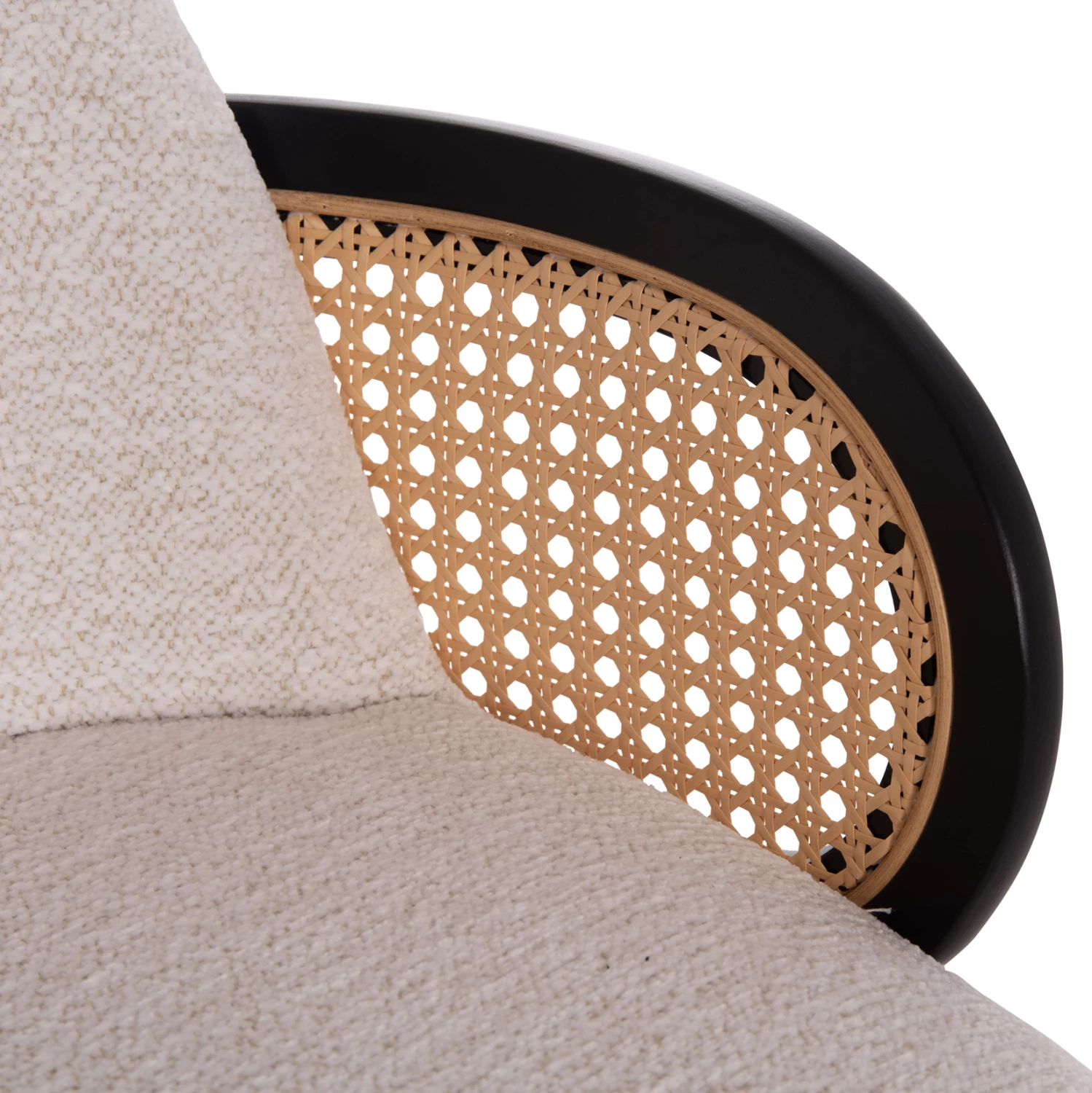 Karrige për bar rrotulluese BECKER, dru i zi, stof ecru, set prej 2 copë, 50x52x100cm