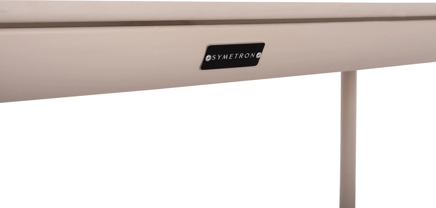 Tavolinë oborri, alumini, sipërfaqe prej guri të presuar, ngjyrë krem, 240x100x76cm