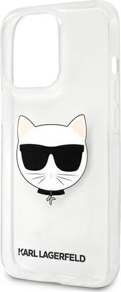 Mbështjellës Karl Lagerfeld KLHCP13XCTR për iPhone 13 Pro Max 6.7", transparent Choupette Head