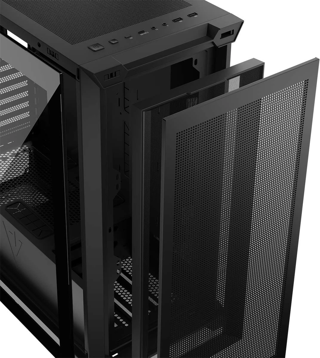 Kasë, MODECOM Volcano Expanse S Apex ARGB (AT-EXPANSE-SG-10-000000-0002), Midi Tower ATX, 4x140mm ARGB, panel xhami i temperuar, USB-C, e zezë