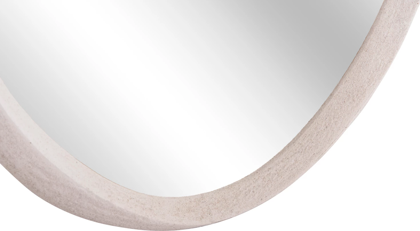 Pasqyrë muri ovale, seria SANTORINI, MDF, ngjyrë off-white, FH4514, 48x3.2x60 cm