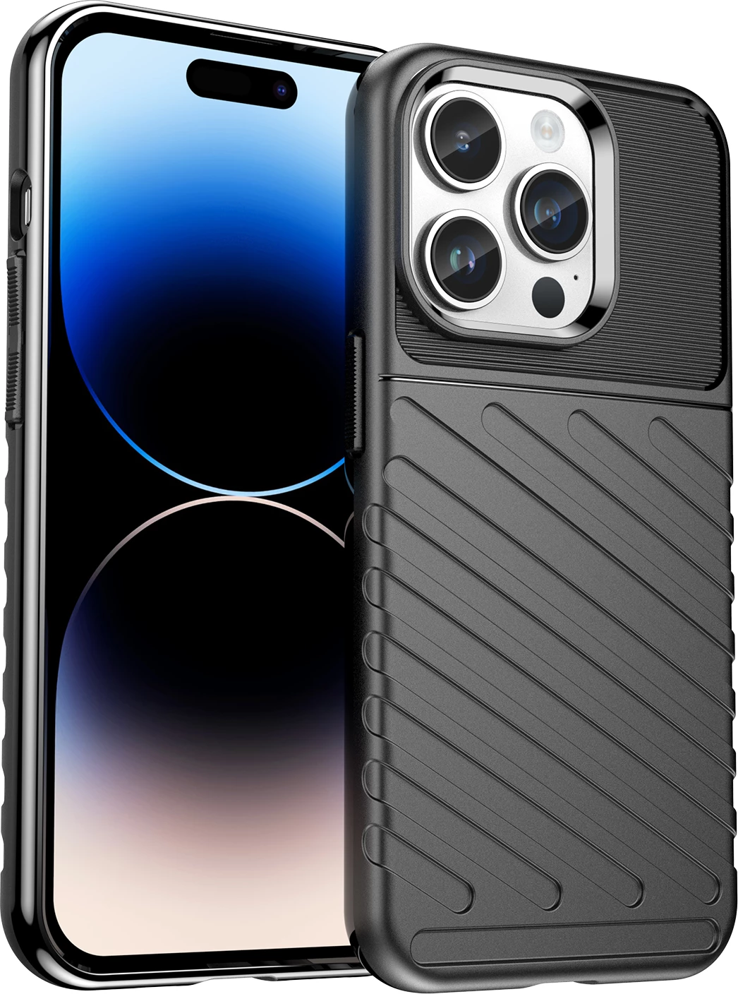 Mbështjellës Hurtel Thunder Case për iPhone 14 Pro, i zi