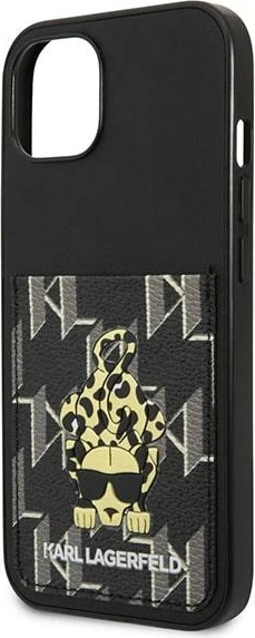 Mbështjellës Karl Lagerfeld Karlimals Cardslot për iPhone 13, e zezë
