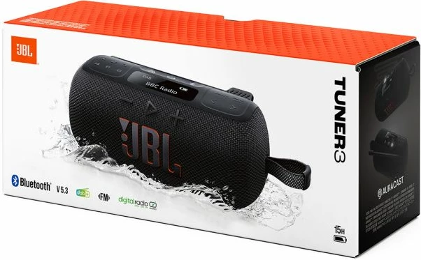 Radio portative JBL Tuner 3 DAB+/FM, Bluetooth 5.3, IP68, 7 W, deri 15 orë, e zezë