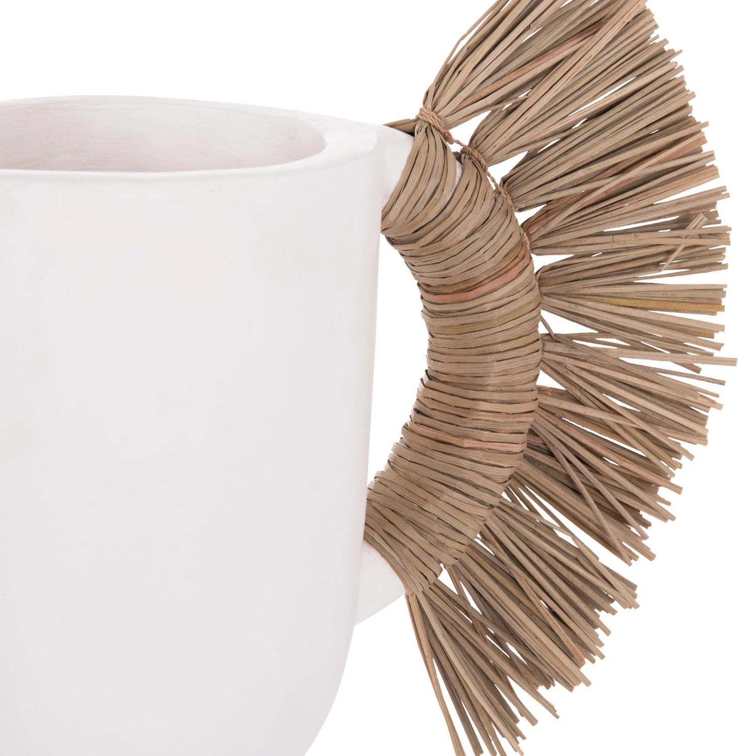 Vazo dekorative tavoline ALICA, terrakotë e bardhë, me bar, FH4668.02S, 55x19x34cm